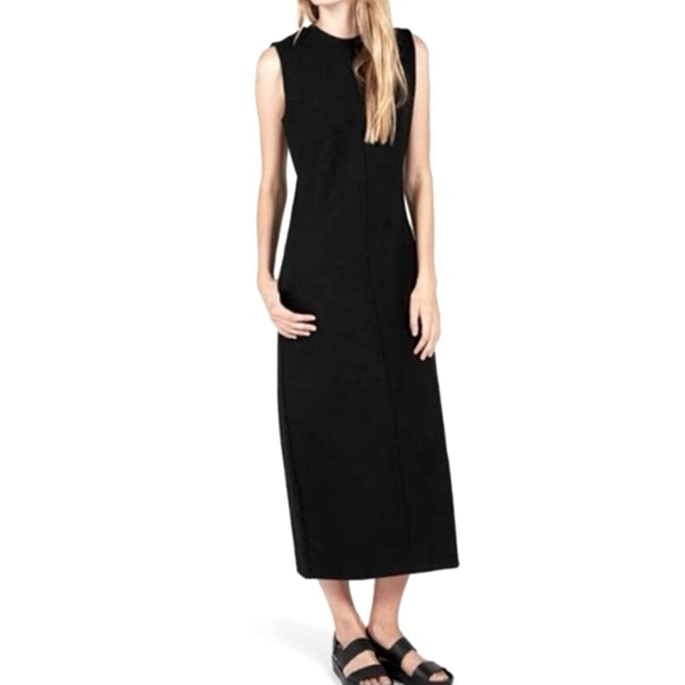 Everlane Black Sleeveless Maxi Dress with Crew Neckline